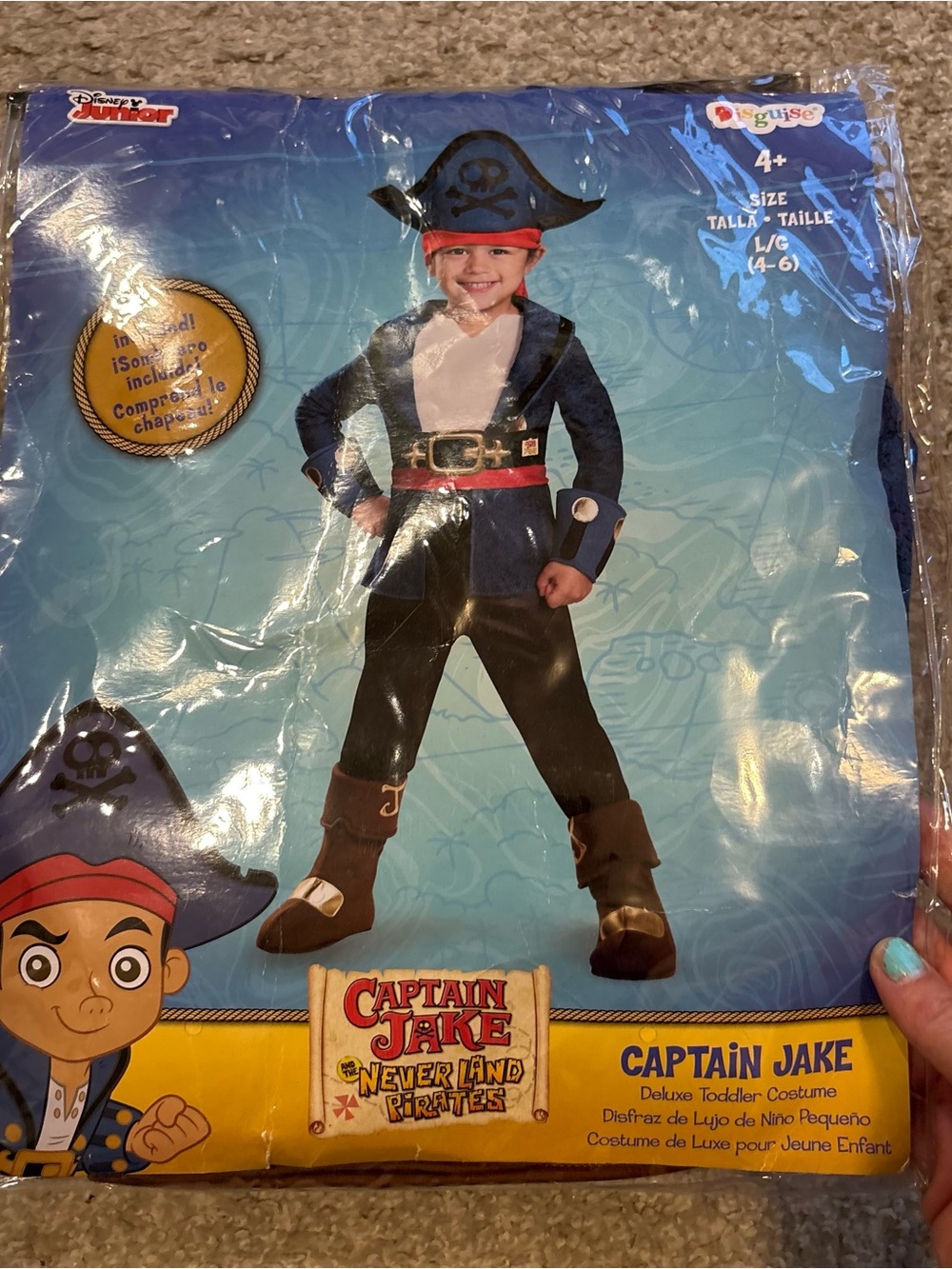 Disney Captain Jake Pirate Costume Sz 4-6 Jake and neverland pirates Halloween